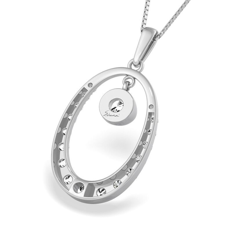 Diamond 1/2ctw. Oval Pendant with Diamond Charm in 14k Yellow Gold image number null